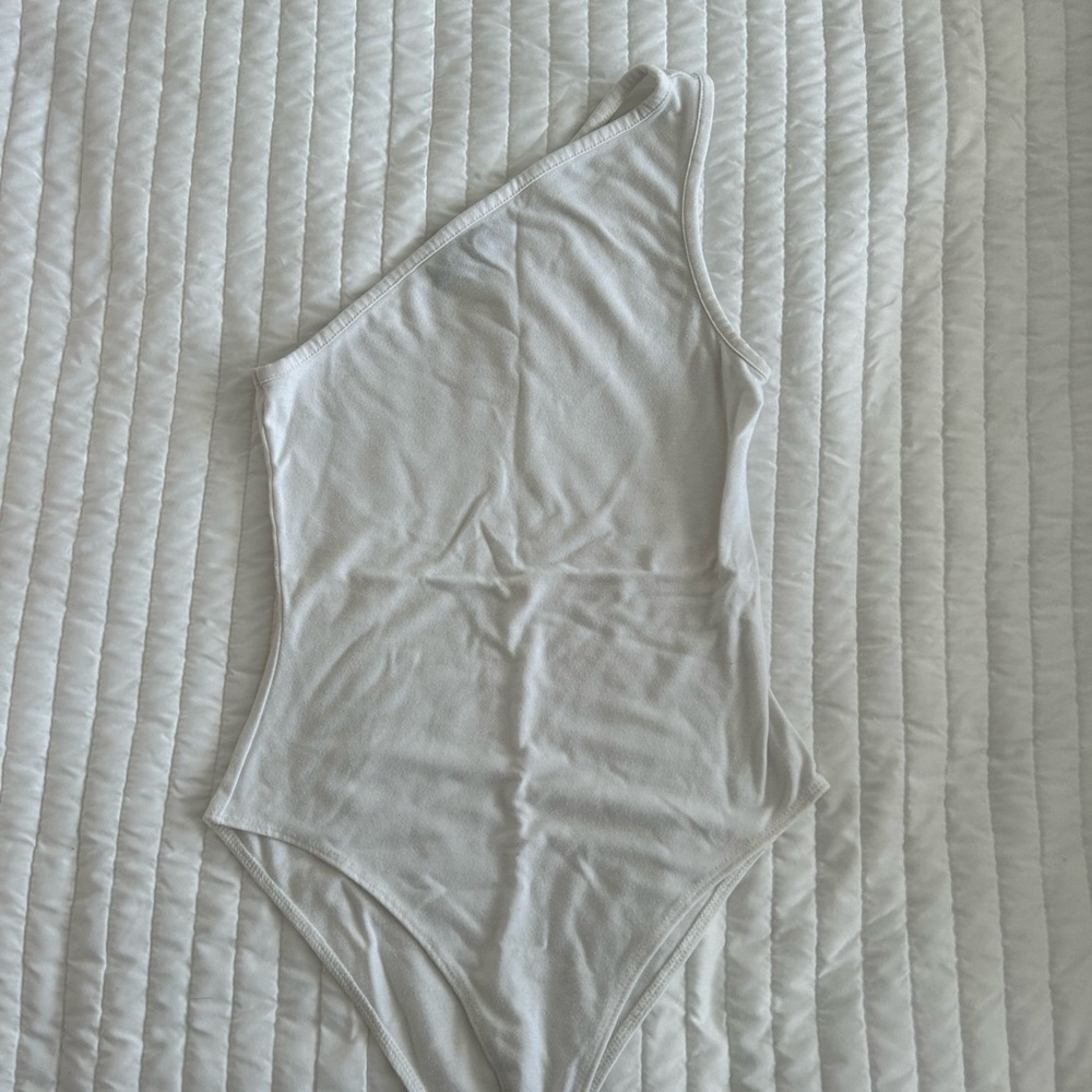 White One Shoulder Bodysuit